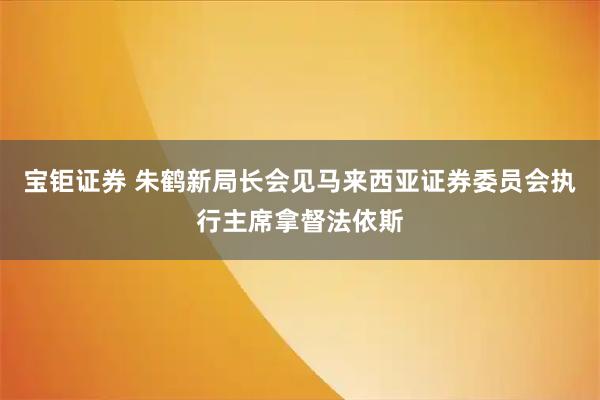 宝钜证券 朱鹤新局长会见马来西亚证券委员会执行主席拿督法依斯